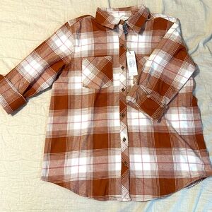 Natural Selections, Adult Medium, New, Burnt Orange and White, Flannel